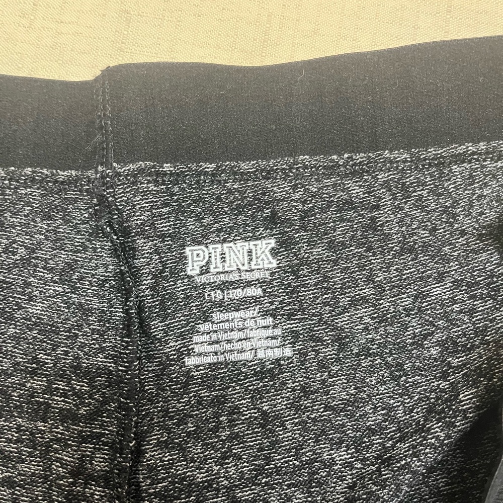VS Pink L heathered black cozy PJ leggings - Picture 5 of 15